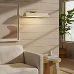 Bild in Gallery-Viewer laden, Libris Wandmontierte Bilderleuchte - Moderner Stahlrahmen mit Weichem Sandfarbener Schirm für Eingangsbereich & Esszimmer