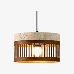 Bild in Gallery-Viewer laden, Vintage Travertine Metal Pendant Lamp for Dining Room