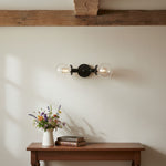 Cargar imagen en el visor de la Galería, Aplique de pared Lumio Globe de cristal transparente – Lámpara de pared moderna de estilo industrial para tocador y pasillo