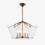 Bild in Gallery-Viewer laden, Textured Glass Panel Cage Chandelier