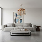 Load image into Gallery viewer, FringeAura Boho Tassel Chandelier - Large Cotton Fringe Chandelier for Dining and Living Room