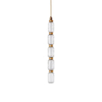 Load image into Gallery viewer, Contemporary Hanging Light - Iron Metal Glass Gold Brown Damp-rated