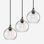 Charger l'image dans la visionneuse de galerie, Bubble Glass Globe 3 - Light Single Pendant Light With Adjustable Cord