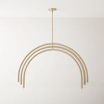 Charger l'image dans la visionneuse de galerie, Lustre à arc Borvia – Design moderne du milieu du siècle, finition champagne