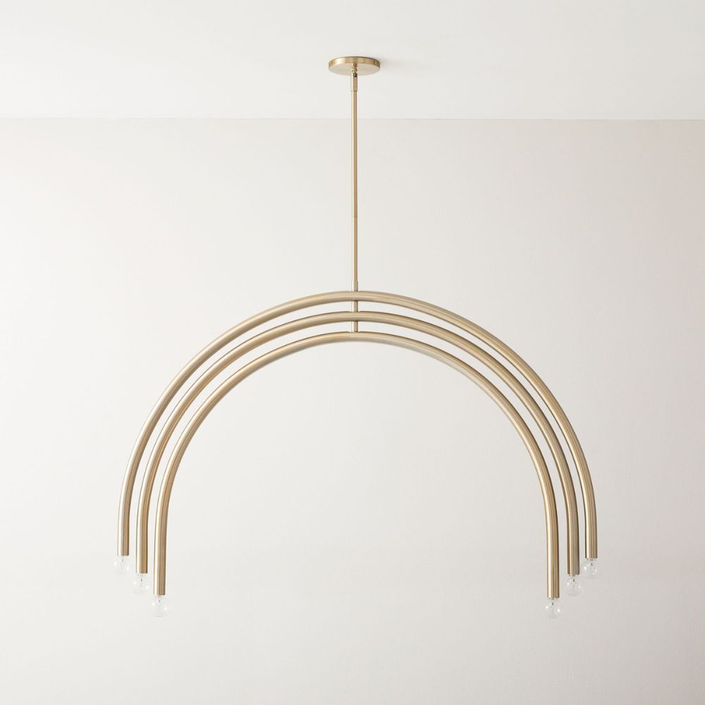 Lustre à arc Borvia – Design moderne du milieu du siècle, finition champagne