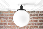 Load image into Gallery viewer, Glorica Opal Glass Semi-Flush Ceiling Light – Mid-Century Modern Fixture for Living Room