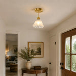Load image into Gallery viewer, Petal glass ceiling light in a warm interior