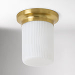Load image into Gallery viewer, Rivora Textured Ribbed Glass Flush Ceiling Light — Elegant Low-Profile Fixture for Entryways