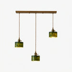 Load image into Gallery viewer, Green Jade 3-Light Cluster Pendant Light