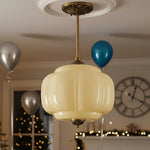 Load image into Gallery viewer, Eloise Scallop Vintage Milk Glass Semi-Flush Mount Pendant Light