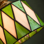 Load image into Gallery viewer, Vintage Green Stained Glass Pendant Light
