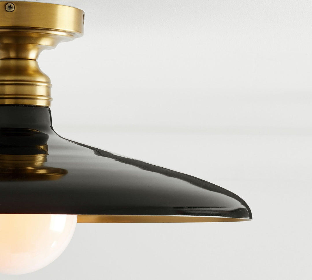 Lámpara de techo metálica Forvara Farmhouse - Diseño industrial de disco redondo