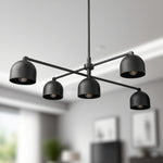 Load image into Gallery viewer, Farmhouse Chandelier – Mid Century Brass Swing Arm Chandelier For Living Room