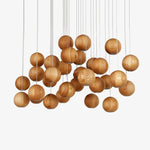 Load image into Gallery viewer, Wooden Orb Sphere Cluster Pendant Light M25