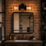 Bild in Gallery-Viewer laden, industrial cage wall sconce installed scene