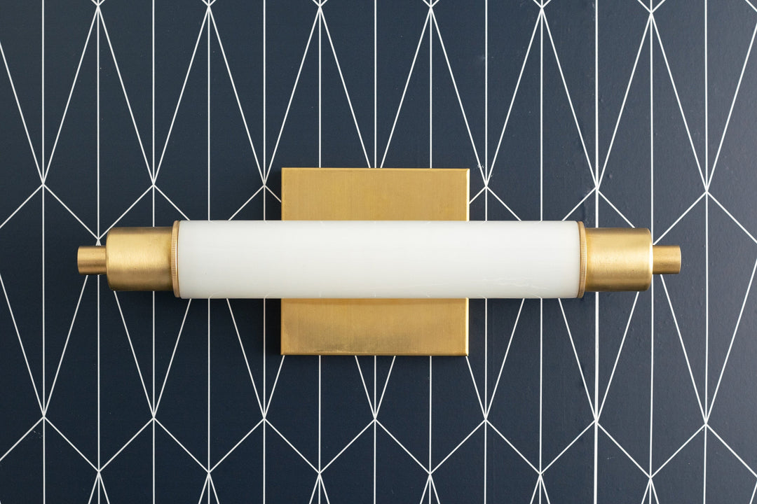 Aplique de tocador moderno Ornato Luxe - Lámpara de pared Art Déco con pantalla cilíndrica