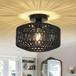 Load image into Gallery viewer, Woven Lantern Boho Radiance Rattan Ceiling Light