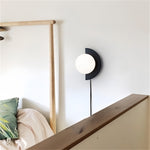 Cargar imagen en el visor de la Galería, Lámpara de pared nórdica con forma de macarrón de cristal y orbe, de metal, colorida y moderna.