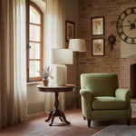 Bild in Gallery-Viewer laden, Ceruna Minimalistische Keramik-Tischlampe - Keramikfuß mit einem Lampenschirm aus Leinen