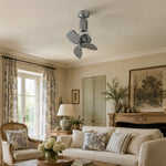 Cargar imagen en el visor de la Galería, Compact ceiling fan in a classic living room with cream sofa