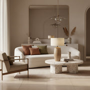 Abat-jour en lin Ceruna Lampe de table en céramique – Cadre métallique et base en céramique pour éclairage bureau à domicile