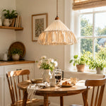 Load image into Gallery viewer, French Country Ruffled Fabric Pendant Light