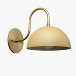Cargar imagen en el visor de la Galería, Aplique de pared industrial de metal Curva - Brazo curvo de latón - Luminaria de cúpula martillada