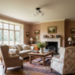 Load image into Gallery viewer, Glorica Glass Mid-Century Modern Globe Ceiling Light – Elegant Metal Semi-Flush Mount Lamp for Dining Rooms and Living Spaces