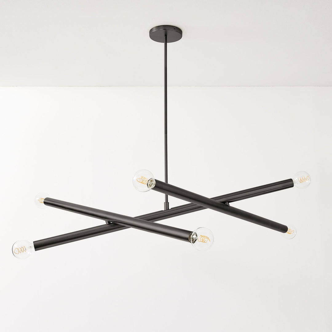 Lustre Borvia Spoutnik à 6 lumières – Style Trace à hauteur réglable