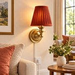 Bild in Gallery-Viewer laden, Rowan No-Wire Pleated Drum Shade Wall Sconce – Plug-In Fabric Wall Light