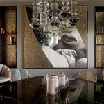 Load image into Gallery viewer, Contemporary Hanging Light - Iron Metal Glass Gold Brown Damp-rated