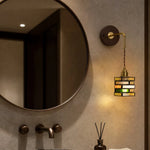 Bild in Gallery-Viewer laden, Colorful glass wall sconce beside a round mirror