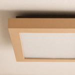 Bild in Gallery-Viewer laden, Close detail of cream square metal ceiling lamp frame and diffuser panel