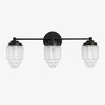 Cargar imagen en el visor de la Galería, Aplique de pared Tierlux de cristal transparente – Diseño arquitectónico Art Déco para baño y pasillo