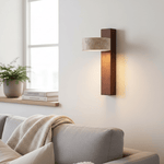 Cargar imagen en el visor de la Galería, Lámpara de Pared Contemporánea Waloria – Aplique de Madera Minimalista con Pantalla de Piedra Natural para Sala de Estar N56