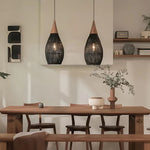 Bild in Gallery-Viewer laden, Handgefertigte Rattan Wandteppich-Pendelleuchte