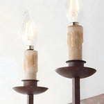 Cargar imagen en el visor de la Galería, Close detail of the candle style sleeves and warm flame shaped bulbs