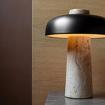 Cargar imagen en el visor de la Galería, Lámpara de mesa de travertino Carla