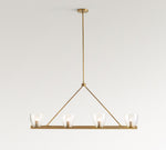 Load image into Gallery viewer, Auria Hand-Blown Glass & Metal Linear Chandelier – Contemporary Multi-Arm Fixture for Dining & Kitchen Island