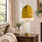 Load image into Gallery viewer, Vintage ceramic table lamp beside a sofa in a bright living room