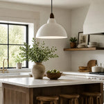 Cargar imagen en el visor de la Galería, white pendant light installed over a kitchen island