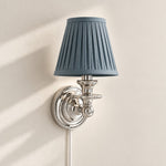 Bild in Gallery-Viewer laden, Rowan No-Wire Pleated Drum Shade Wall Sconce – Plug-In Fabric Wall Light