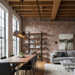 Load image into Gallery viewer, Industrax Steampunk Linear Chandelier - Vintage Metal Frame Lighting for Dining or Living Room