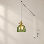 Charger l'image dans la visionneuse de galerie, Vintage Blossom Glass Plug-In Pendant Light