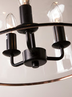 Bild in Gallery-Viewer laden, American Vintage gealterte klare Glockenglas Pendelleuchte