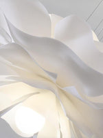 Charger l'image dans la visionneuse de galerie, Suspension artisanale en forme de fleur de lotus blanche – Design nordique vintage en acrylique