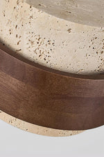 Load image into Gallery viewer, Travertine Wood Pendant Lamp - Modern Organic Hanging Light for Living Room