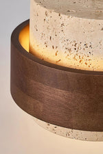 Load image into Gallery viewer, Travertine Wood Pendant Lamp - Modern Organic Hanging Light for Living Room