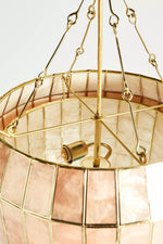 Load image into Gallery viewer, Lumica Faceted Capiz Shell Pendant — Coastal-Contemporary Pendant Light for Dining & Kitchen Islands