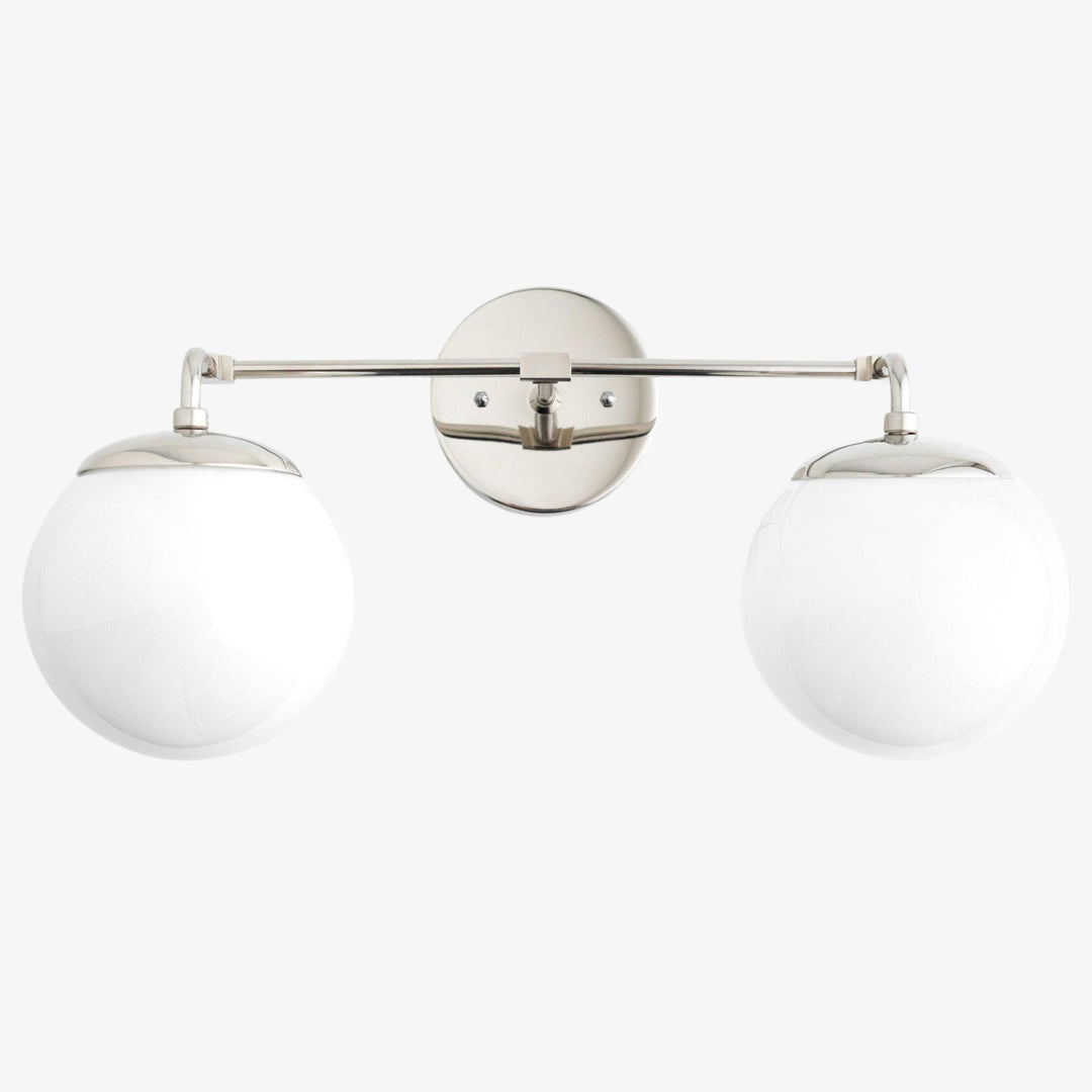 Aplique de pared de vidrio Glorica: lámpara de tocador vintage moderna